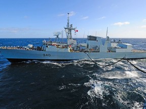 HMCS ST. JOHN’S sails in the North Sea during Exercise JOINT WARRIOR in this April 23, 2013 file photo. Photo: MCpl Max Murphy.