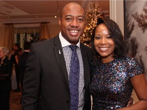 It was exciting to have Redblacks quarterback Henry Burris, fresh from his team's Grey Cup win, attend with his wife Nicole the holiday party hosted by U.S. Ambassador Bruce Heyman and his wife, Vicki, at their official residence in Rockcliffe Park on Friday, December 2, 2016.