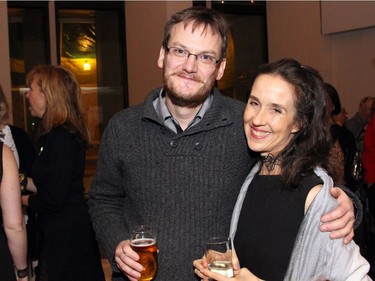 James Richardson, founding artistic director of Third Wall Theatre, at the opening night of A Christmas Carol at the National Arts Centre on Friday, December 16, 2016, with cast member Kristina Watt (Mrs. Cratchit).