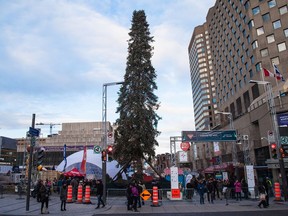 Christmas tree in Downtown Montreal