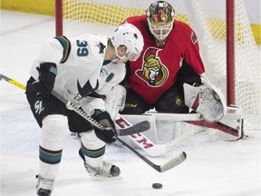 The NHL is studying Mike Hoffman’s check to the back of the head on San Jose Sharks’ forward Logan Couture Wednesday night in Ottawa’s 4-3 loss.