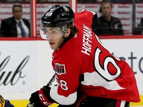 "It’s not really my nature to do something like that but you know what happened," Mike Hoffman said of his cross-check to the head of Logan Couture. "I take responsibility. It was a fluke accident and I’ll take the consequences.”