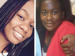 Elizabeth Muzaliwa, 18, left, and her sister Rahema, 16, were killed when the car they were travelling in collided with a dump truck in Greely Friday. The girls' mother suffered serious injuries.