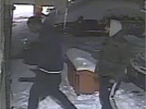 The Ottawa police robbery unit continues to investigate a Richelieu Avenue stabbing on Monday, Dec. 19, 2016. Suspect #1 was described as a Caucasian male wearing dark clothing with short hair on the sides but longer on top, pulled into a "man bun. Suspect #2 was described as a black male with a noticeable scar on his face, wearing a winter coat and dark pants with white stripes on the sides.