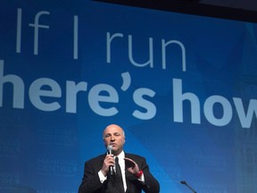 Kevin O'Leary speaks during a session entitled "If I run here's how I'd do it" during a conservative conference, in Ottawa in a February 26, 2016, file photo.