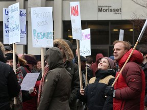 Protests were held in front of the University of Ottawa's Morisset Library in Ottawa Wednesday Nov 30, 2016. The rally was held to protest library cuts.