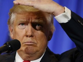 President-elect Donald Trump speaks during a news conference in the lobby of Trump Tower in New York, Wednesday, Jan. 11, 2017, in New York.