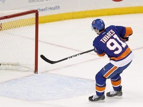John Tavares' first Olympics proved to be &ampquot;bittersweet.&ampquot; Though he ultimately captured gold with Team Canada in 2014, Tavares didn&#039;t get to play in the gold medal game against Sweden because of a knee injury. Tavares (91) scores an open net goal during third period NHL hockey action against the Los Angeles Kings, in New York on Saturday, Jan. 21, 2017.