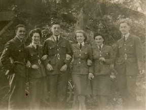A group of Royal Air Force radar operators in England, circa 1943-44. Elizabeth Riley is third from the right.  (Photos courtesy of The Memory Project.)