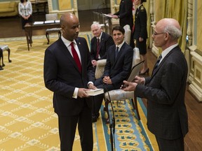 Ahmed Hussen is sworn in as Canadian Minister of Immigration, Refugees and Citizenship. Tuesday January 10, 2017.