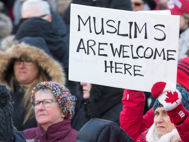 as an anti President Trump protest takes place at the Embassy of the United States in Ottawa.