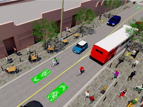 illustrations of the draft Elgin St. redesign.