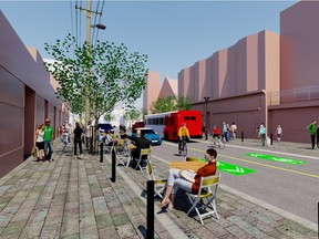 Illustration of the draft Elgin Street redesign. The final version won't include hydro poles and wires, the city now says.