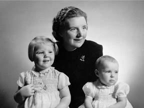 In this Dec. 6, 1940 file photo, Crown Princess Juliana of the Netherlands is seen with her two daughters, Princess Beatrix, left, and Princess Irene, right.
