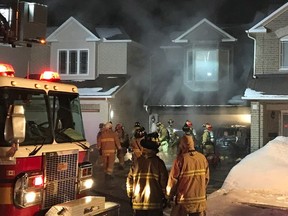 First responders at a fire on Esprit Avenue early Tuesday, Jan. 31. Ottawa Paramedic Services