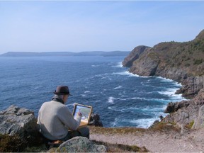 Ben Low as Lawren Harris near Quidi Vidi, Nfld.