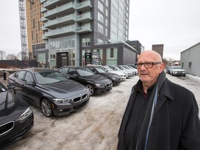 Gary Davis lives at 100 Champagne St. S. and he's not happy that company Mastercraft Starwood wants to turn a future condo site at 115 Champagne ("Soho Champagne," across from his building) into a parking lot for Otto's BMW. In fact, Mastercraft Starwood has already allowed Otto's to park BMWs there, even though the request still has to go to the city's committee of adjustment.