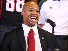 Henry Burris announces his retirement from the CFL game at a press conference held by the Ottawa Redblacks in Ottawa, January 24, 2017.