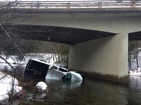 A 54-year-old man died when his truck left the road and went into a small river near Val-des-Monts Jan. 19.