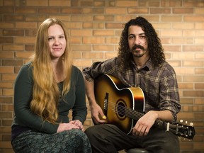 Kate Greenland, left, and Trevor Pool perform as Aiken & Beggs and are photographed in the OC Sessions studio at the Ottawa Citizen Wednesday, January 18, 2017. (Darren Brown/Postmedia) Assignment 125731