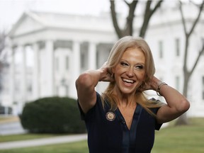 Kellyanne Conway, shown here outside the White House, knows a thing or two about 'alternative facts.'