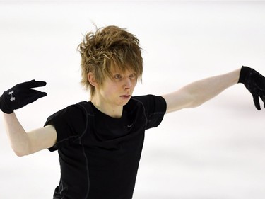 Kevin Reynolds skates during practices at the National Skating Championships in Ottawa on Thursday, Jan. 19, 2017.