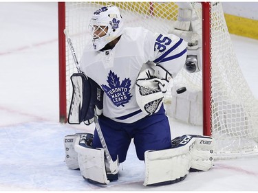 Kyle Turris puts a shot past goalie Curtis McElhinney in the second period.