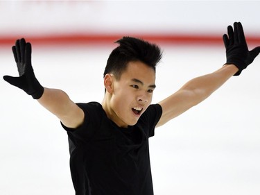 Nam Nguyen skates during practices at the National Skating Championships in Ottawa on Thursday, Jan. 19, 2017.