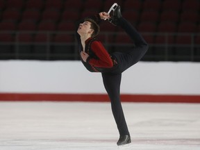 Matthew Markell performs his junior men's short program during the nationals at TD Place on Monday, Jan. 16, 2017.