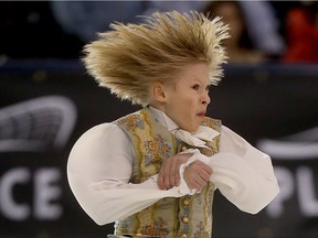 Stephen Gogolev from Toronto performs his junior men's free program during the National Skating Championships at TD Place arena in Ottawa in January 2017