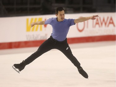 Patrick Chan practices during the National Skating Championships at TD Place in Ottawa Ontario Thursday January 19, 2017.   Tony Caldwell