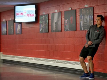 Patrick Chan warms up before practicing during the National Skating Championships at TD Place in Ottawa Ontario Thursday January 19, 2017.