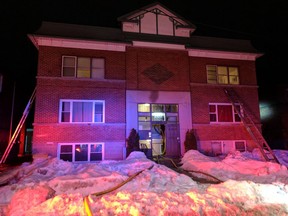 Ottawa firefighters battled a two alarm blaze in an apartment unit on Byron Street on Wednesday, January 11, 2017.