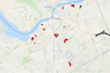 The Hydro Ottawa outage map as of 6 p.m.