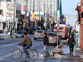 Streetscape of Elgin St in Ottawa, January 11, 2017.