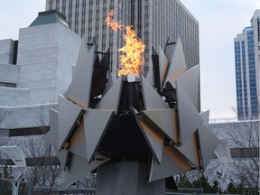 The Ottawa 2017 cauldron was lit outside city hall on New Year's Eve.