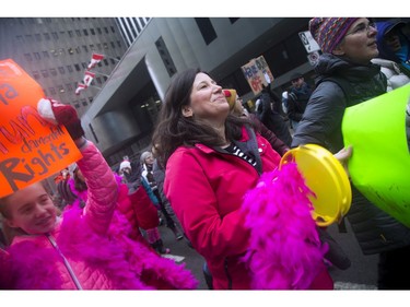 Kathleen Monk went to town on the tambourine while Nathalie Pelletier kept the beat going beside her with her drum.