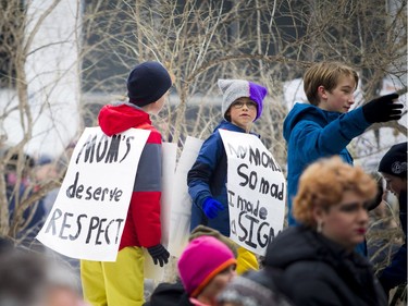 Thousands in Ottawa marched in support of the Women's March on Washington.