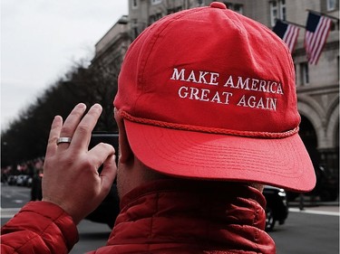 Everyone has seen the hats. During the campaign, Hats worn during the election campaign last year were made in China.