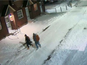 Two men police believe were involved in an Ottawa homicide and then fled to Thunder Bay are captured on video in what police are now probing as the final moments of one of their lives. Jonathon "Jonny" Ranger walks on the right in the video screencap.
