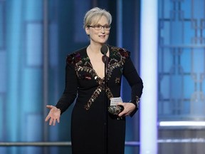 Meryl Streep accepts the Cecil B. DeMille Award at the 74th Annual Golden Globe Awards in Beverly Hills, Calif. in this Jan. 8, 2017 image released by NBC. Awards show acceptance speeches are often filled with passion, but lately they&#039;ve been particularly fiery. THE CANADIAN PRESS/AP-Paul Drinkwater/NBC via AP, File