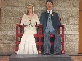 A piece of art located outside the civil marriages room at Ottawa City Hall.