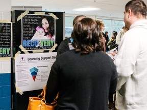 Concerned citizens at a public information session at the Kanata Recreation Complex to discuss the recent surge in opioid related overdoses. February 27,2017. Errol McGihon/Postmedia