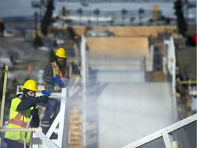 Preparations continue for this weekend's Red Bull Crashed Ice skate racing event.