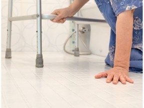 elderly falling in bathroom because slippery surfaces