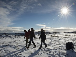 Prime Minister Justin Trudeau, pictured here during a 2015 campaign stop in Frobisher Bay, is off to Iqaluit today. THE CANADIAN PRESS/Paul Chiasson