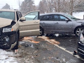 Emergency crews responded to a series of collisions across the city Sunday.