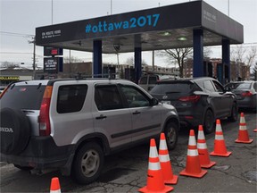 Ottawa 2017 filled up the gas tanks of 150 vehicles in Montreal on Tuesday as a marketing stunt.