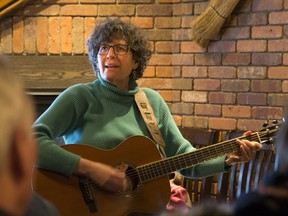 Jamie Anderson leads a workshop on writing sing-along-able songs at Whispers Pub on Sunday.