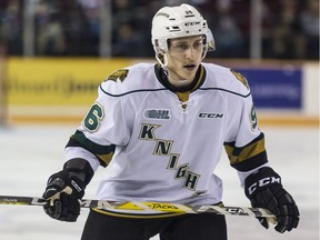 The London Knights' Dante Salituro, a former 67's star, was back in Ottawa on Monday, Feb. 20, 2017 for the first time since a January trade.